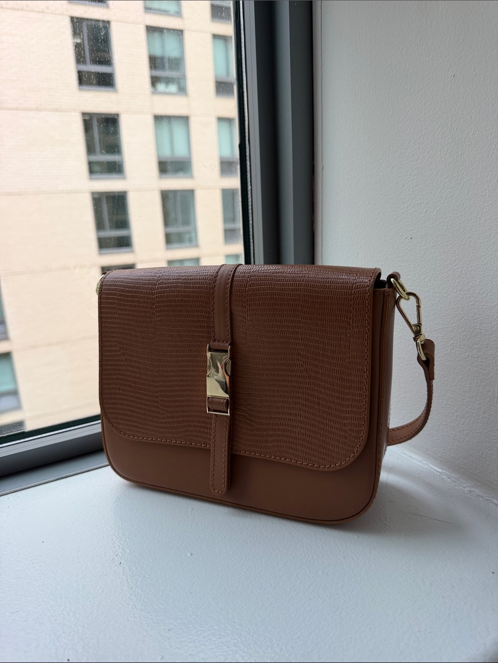 Brown Authentic Leather Crossbody Bag